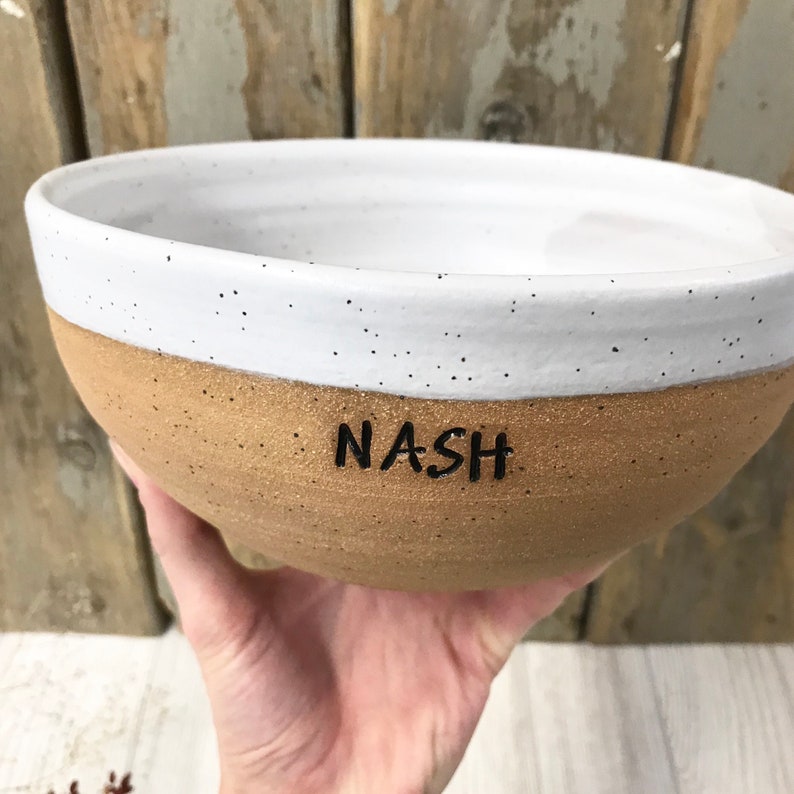 Custom Serving Bowl Personalized Pottery Bowl With Name Etsy