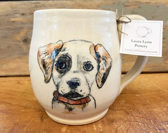 Custom Dog Portrait Mug - Handmade Pet Portrait Mug - Hand Painted Animal Portrait Mug - Made to Order Mug