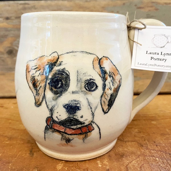 Handmade Dog Portrait Mug: Custom Pet Portrait, Hand-Painted