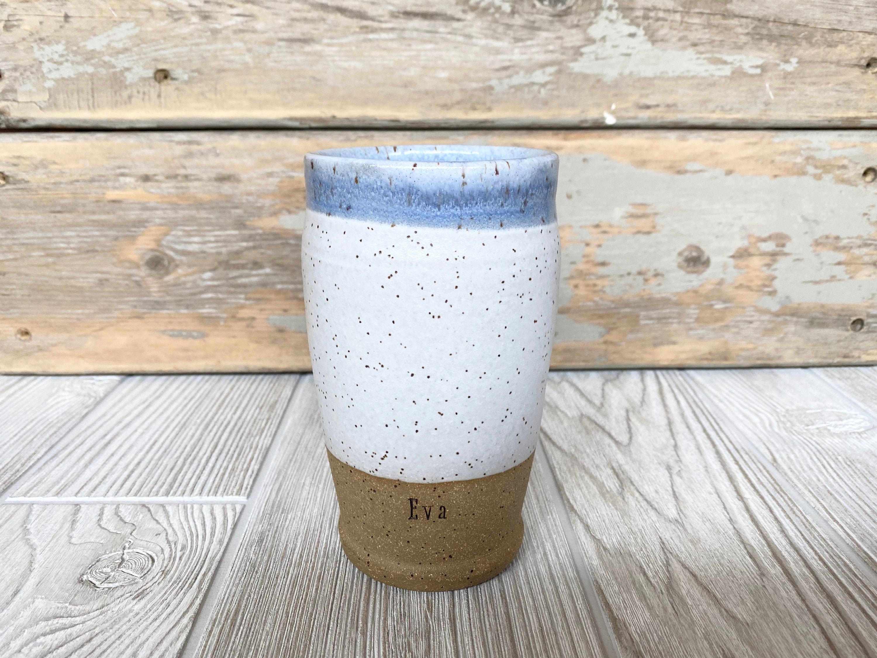 Handmade Travel Mug With Name Personalized Pottery Custom Etsy