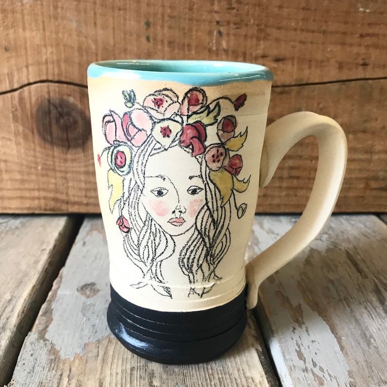 Boho Mug Bohemian Pottery Pottery Handmade Hippie Mug Etsy