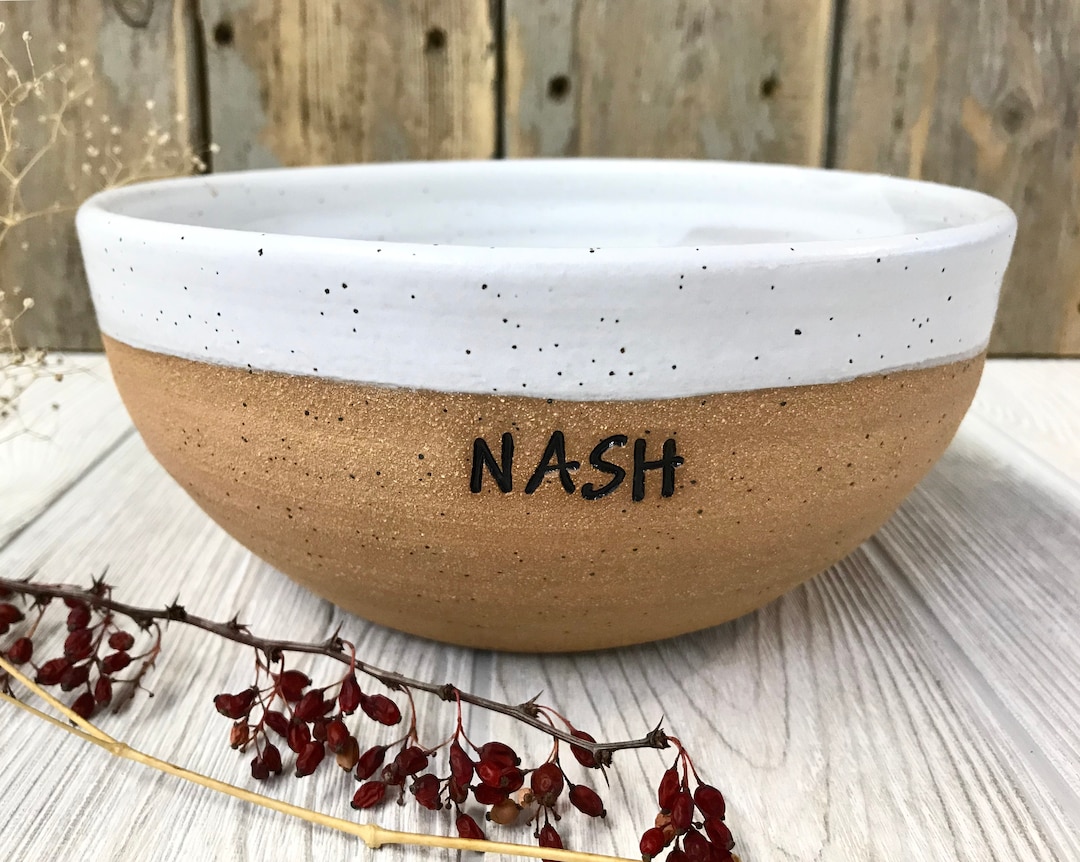 Custom Serving Bowl Personalized Pottery Bowl With Name Large Ceramic