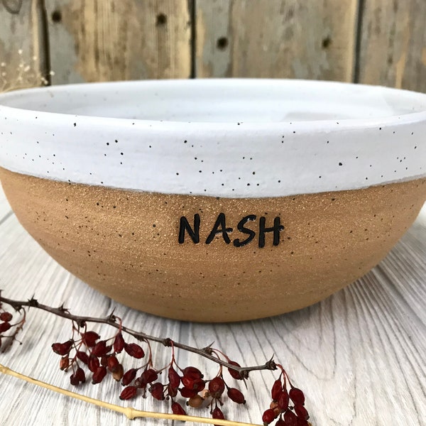 Custom Serving Bowl - Personalized Pottery - Bowl with Name - Large Ceramic Bowl - Pottery Handmade - Made to Order Bowl