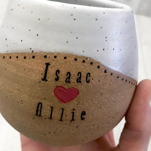 Pottery Handmade Wine Cups with Names Personalized Wedding Glasses Custom Pottery Custom Wedding Gift Stemless Wine Glass Mugs image 5