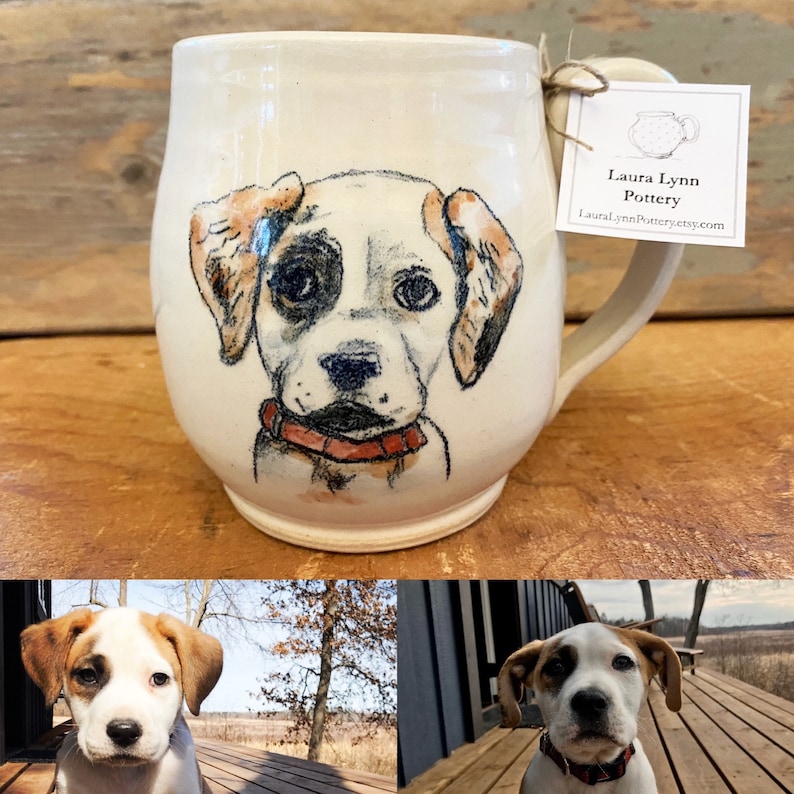 Custom Dog Portrait Mug Handmade Pet Portrait Mug Hand Etsy