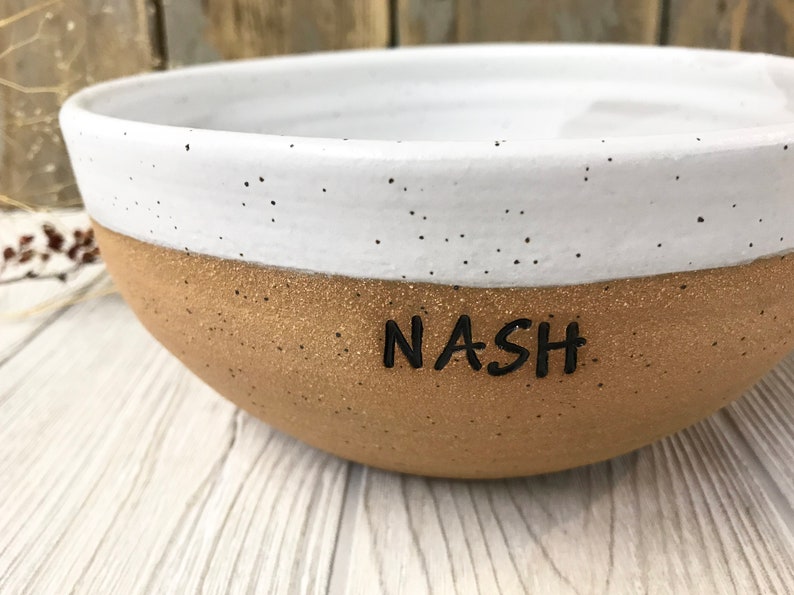 Custom Serving Bowl Personalized Pottery Bowl With Name Etsy