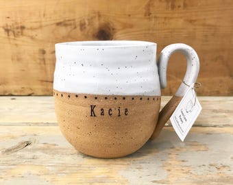 Handmade Personalized Pottery Mug - Custom Ceramic Mug