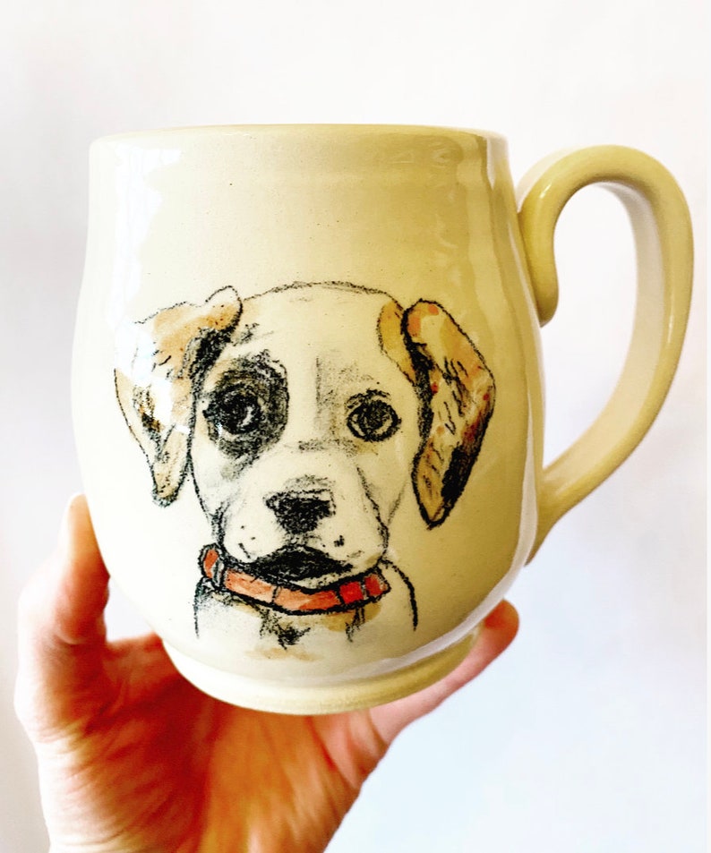 Custom Dog Portrait Mug Handmade Pet Portrait Mug Hand Etsy