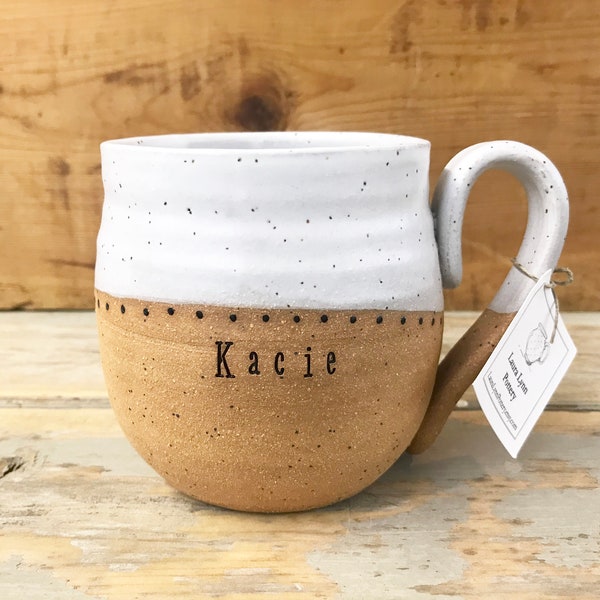 Handmade Mug with Name - Personalized Pottery - Custom Mug - Pottery Handmade - Unique Ceramic Mug - LauraLynnPottery - Made to Order Mug