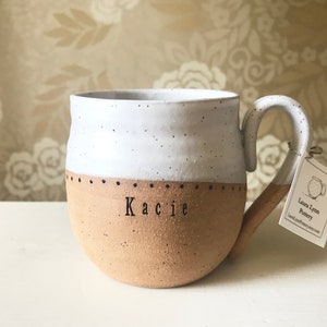 Handmade Mug with Name Personalized Pottery Custom Mug Pottery Handmade Unique Ceramic Mug LauraLynnPottery Made to Order Mug image 5