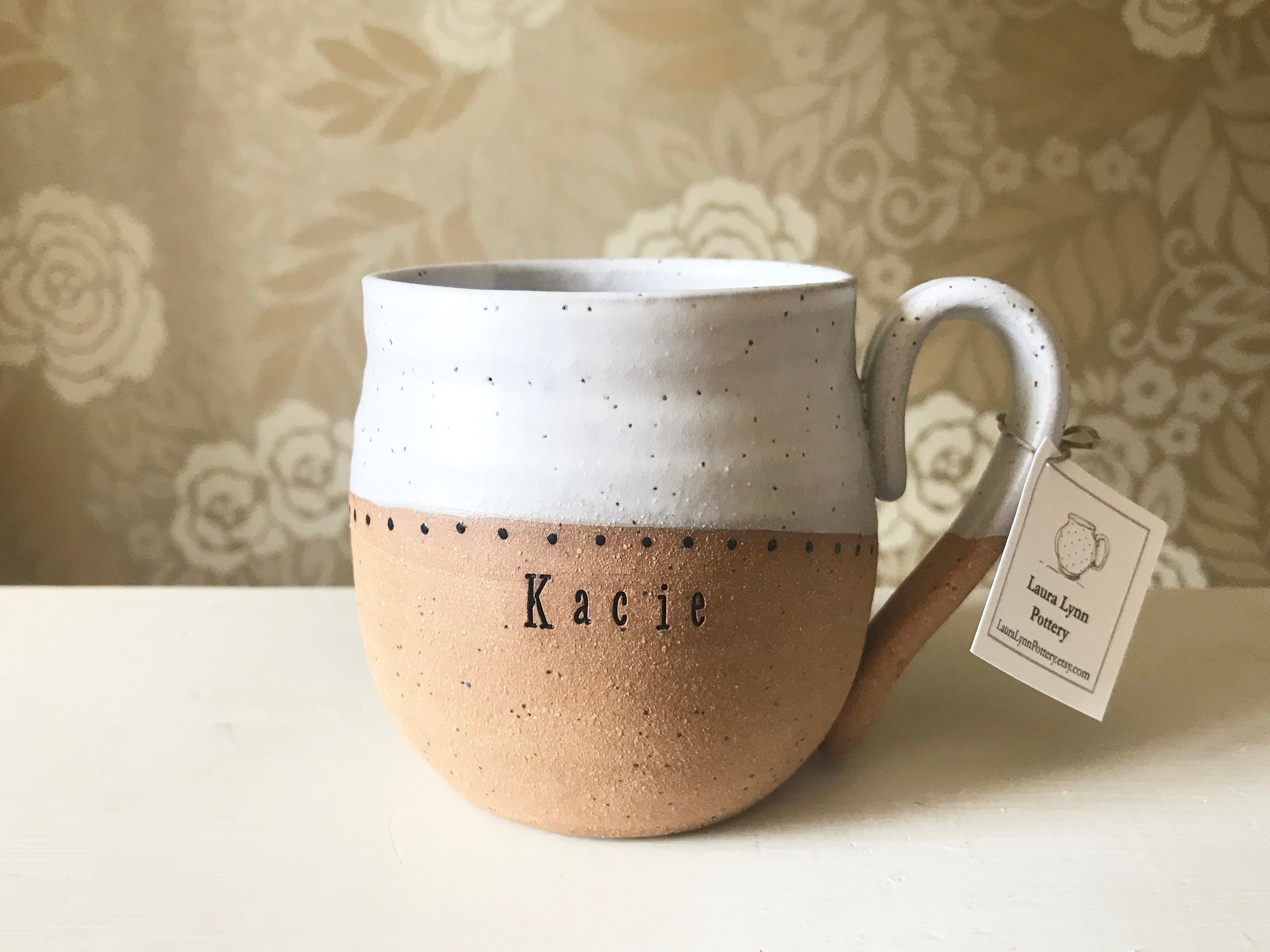 Large Handmade Mug With Name Personalized Pottery Custom Mug Large Coffee  Cup Pottery Handmade Ceramic Mug Made to Order Mug 