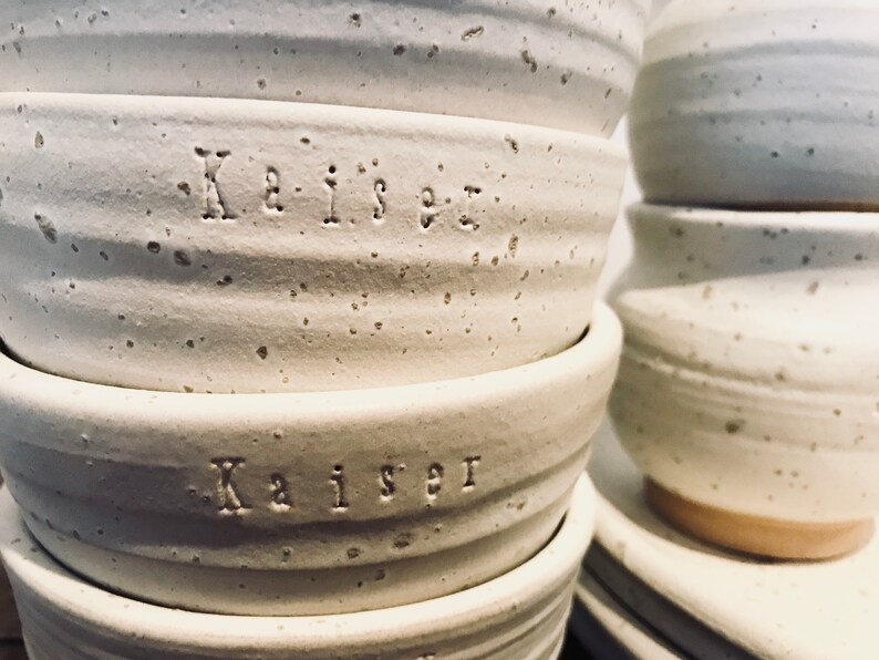 Custom Dinnerware Set Personalized with Name Ceramic Dinnerware Pottery Handmade Wedding Dishes Dinnerware Custom Pottery image 3