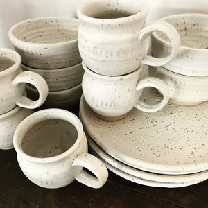 Handmade Ceramic Dinnerware Set - Personalized with Name - Set with Plates, Bowls, Mugs - Custom Pottery - Made to Order - Pottery Handmade