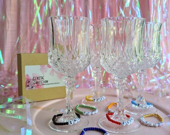 Drink Tags/set of 8 wine party glass bracelet