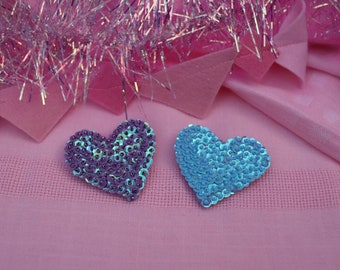 Heart Brooch // pin blue purple pink