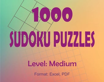 1000 Sudoku Puzzles - Level: Medium