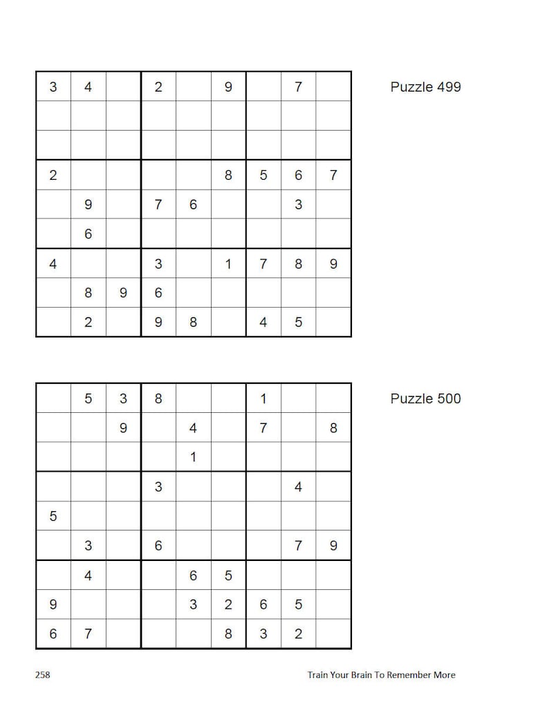 1000 sudoku puzzles level hard etsy