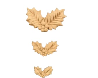 Christmas Holly Moulding Furniture Applique Craft Embellishment iFlex Wood Products Heat Bendable Wood Composition, Scrapbook Junk Journal