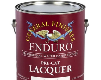 General Finishes Enduro Pre-Cat Satin, Pre-cat Flat, Pre-cat Semi-Gloss, Pre-cat Gloss Lacquer, polymer topcoat for cabinets and more