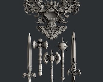 Medieval Gear Sword and Shield Mold Silicone Mould Zuri Mold 3D Mold Medieval Mold