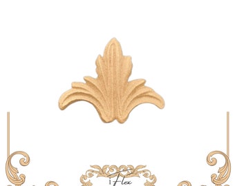 Royal Lily Moulding Decorative Plume Embellishment Furniture Applique 208 iFlex Wood Products 0208 Heat Bendable Wooden Moulding