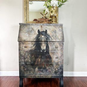 21x29&quot; Large Decoupage Tissue Paper, Heart Horse Decoupage Paper from Whimsykel Designs, 18lb paper for DIY furniture, canvas art