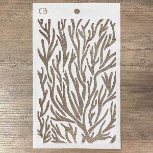 5x8" Corals Stencil Texture Ocean Stencil Delicate by Ciao Bella Stencil For Crafts, Mixed Media Stencil, Stencil Art MS031