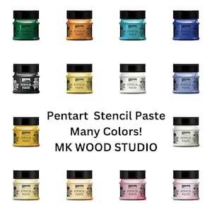 UPDATED* Pentart Pearl Stencil Paste for thick for stenciling, Crafts, Collage, Mixed Media, Scrapbooking, Canvases, DIY Art Junk Journal