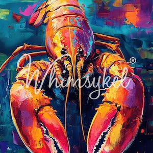 21x29&quot; Large Decoupage Tissue Paper, Pinchy Pete Lobster Decoupage Paper from Whimsykel Designs, 18lb paper for DIY furniture canvas art