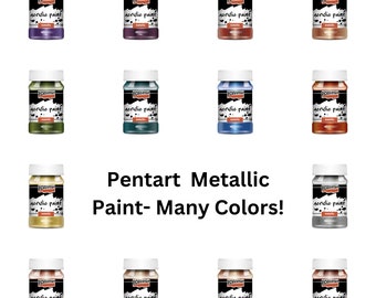 Acrylic Paint Metallic Pentart Metallic Paint Metallic Sheen for furniture, arts and crafts, collage, card making, mixed media, scrapbooking