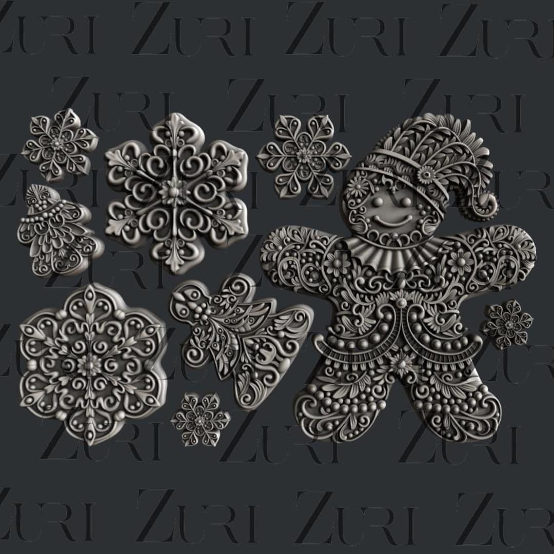 Gingerbread Cookies Mold, Zuri Silicone Mould for Resin and