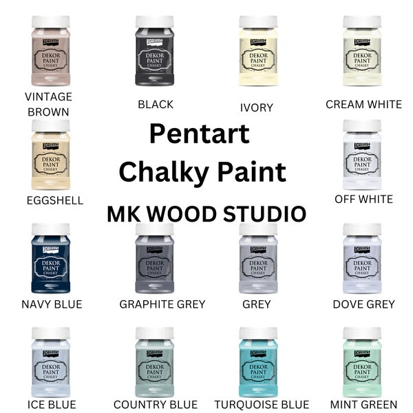 Pentart Chalky Paint for DIY furniture, crafts, collage, junk journal, card making, mixed media, scrapbook, collage papercraft, Chalk Paint