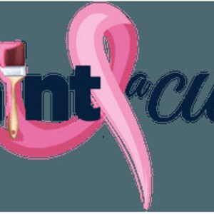 May include: A pink paintbrush stroke with the words "paint & cure" in navy blue text.