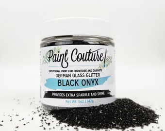 Black Onyx German Glass Glitter Paint Couture for Scrapbooking, Art Journals, Mixed Media, Collage, furniture, crafts and Christmas DIY