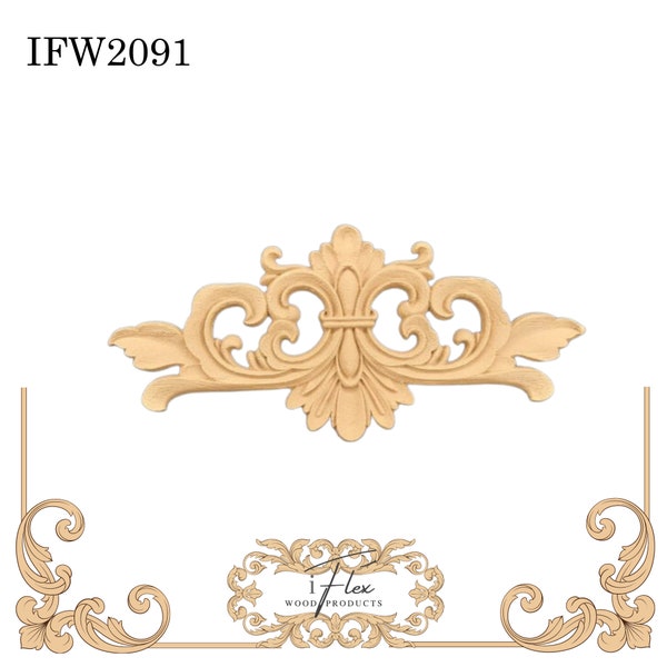 Decorative Pediment Applique Furniture Embellishment 2091 iFlex Wood Products Heat Bendable Applique Furniture Applique