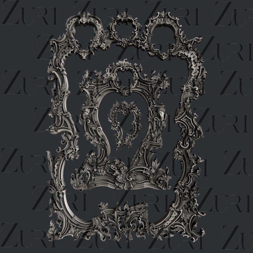 Rococo Frames Mold Silicone Mould Zuri Designs Mold 3D Mold, Scrapbook ...