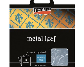 Hojas de metal Pentart de 14 x 14 cm para manualidades, collage, técnicas mixtas, fabricación de tarjetas, diarios basura y scrapbooking.