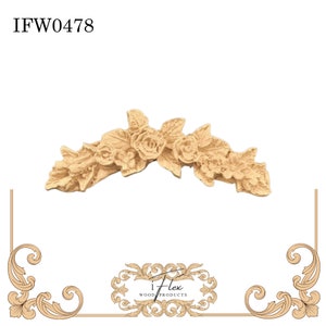 3.19&quot; x .83&quot; Rose Garland Flower Swag Moulding 0478 iFlex Wood Products Heat Bendable Wooden Rose Moulding