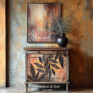 Large Decoupage Tissue Paper 21x29, Shadow and Sol Leaves Decoupage Whimsykel Designs, 18lb paper, DIY furniture canvas art, mixed media