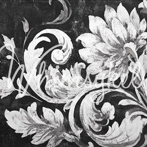 21x29&quot; Large Decoupage Tissue Paper,  Noir Brocade and Reverse Decoupage Paper Whimsykel Designs, 18lb paper for DIY furniture, canvas art