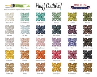 Paint Couture Lux Metallics Paint, Furniture paint, DIY Craft Paint, Mixed Media, Scrapbook, collage, junk journal, art journal, card making