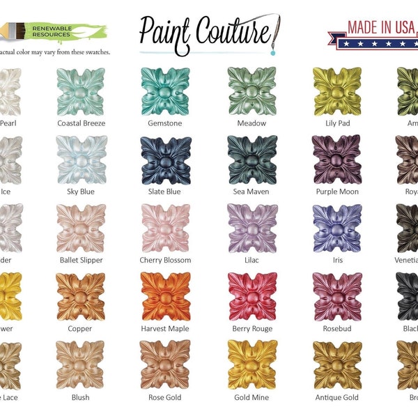 Paint Couture Lux Metallics Paint, Furniture paint, DIY Craft Paint, Mixed Media, Scrapbook, collage, junk journal, art journal, card making