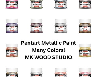 Many Colors! Acrylic Paint Metallic Pentart Metallic Paint Metallic Sheen, furniture, craft, collage, card making, mixed media, scrapbooking