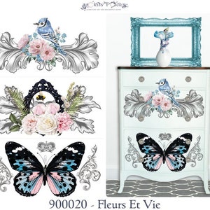 Fleurs Et Vie Hokus Pokus Transfer, Furniture transfer, scrapbooking, mixed media, collage, butterfly transfer, junk journal, DIY Art Crafts