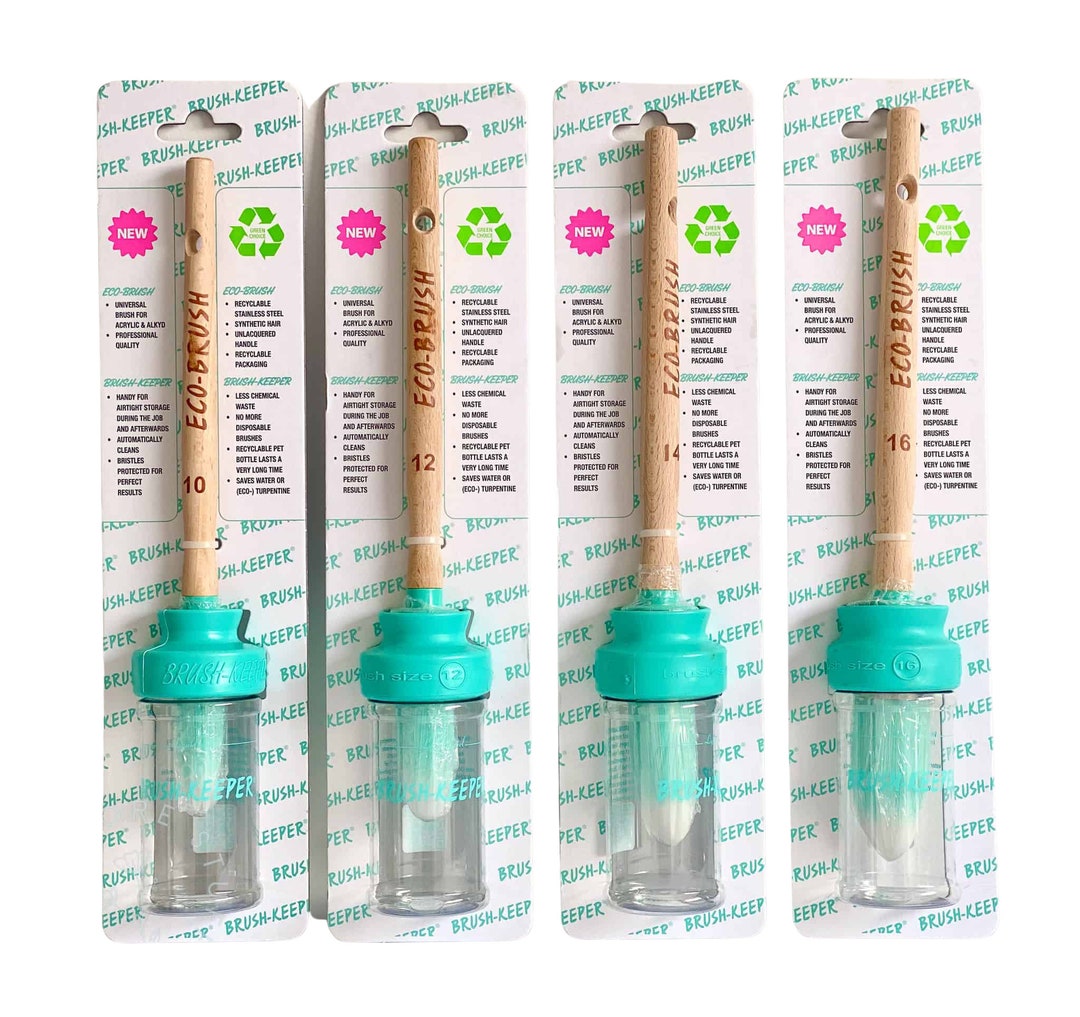 Retail Packaged Eco Brush & Brushkeeper Deluxe Set Paint Brushes in