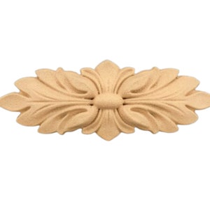 3.94" x 1.18" Leaf Pediment Leaf Bunch Heat Bendable Moulding IFW 1329 Furniture Applique Embellishment