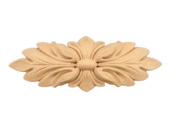 3.94" x 1.18" Leaf Pediment Leaf Bunch Heat Bendable Moulding IFW 1329 Furniture Applique Embellishment