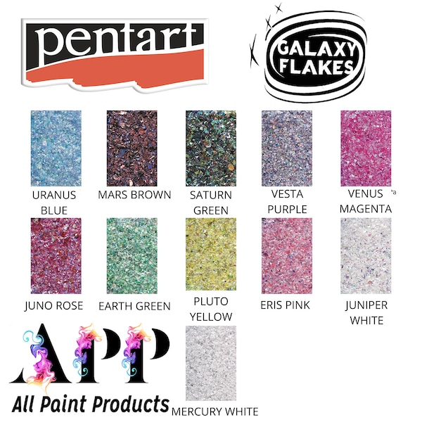 Pentart Galaxy Flakes Metal Flakes Foils for arts and crafts, resins, mixed media, canvas, mixed media