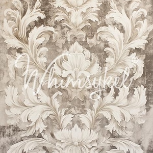 21x29&quot; Large Decoupage Tissue Paper,  Neutral Baroque Decoupage Paper from Whimsykel Designs 18lb paper, DIY furniture canvas art, FAST Ship