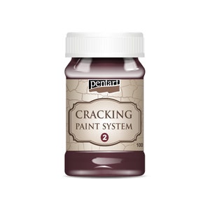 May include: A brown glass bottle of Pentart Cracking Paint System 2, a 100 ml bottle of paint for creating a cracked effect on surfaces.
